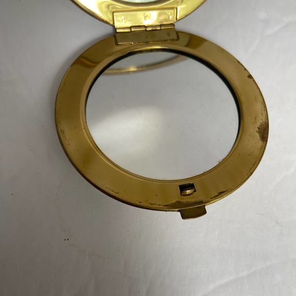Vintage Dual Mirror Compact Gold Made in West Germany Victorian - Picture 4 of 7